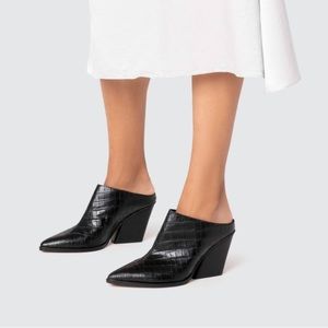 Brand new IRA MULES IN BLACK CROCO *no box